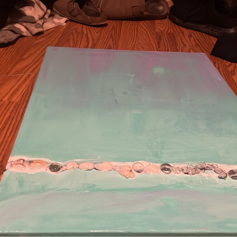 Abstract Turquoise Canvas Art